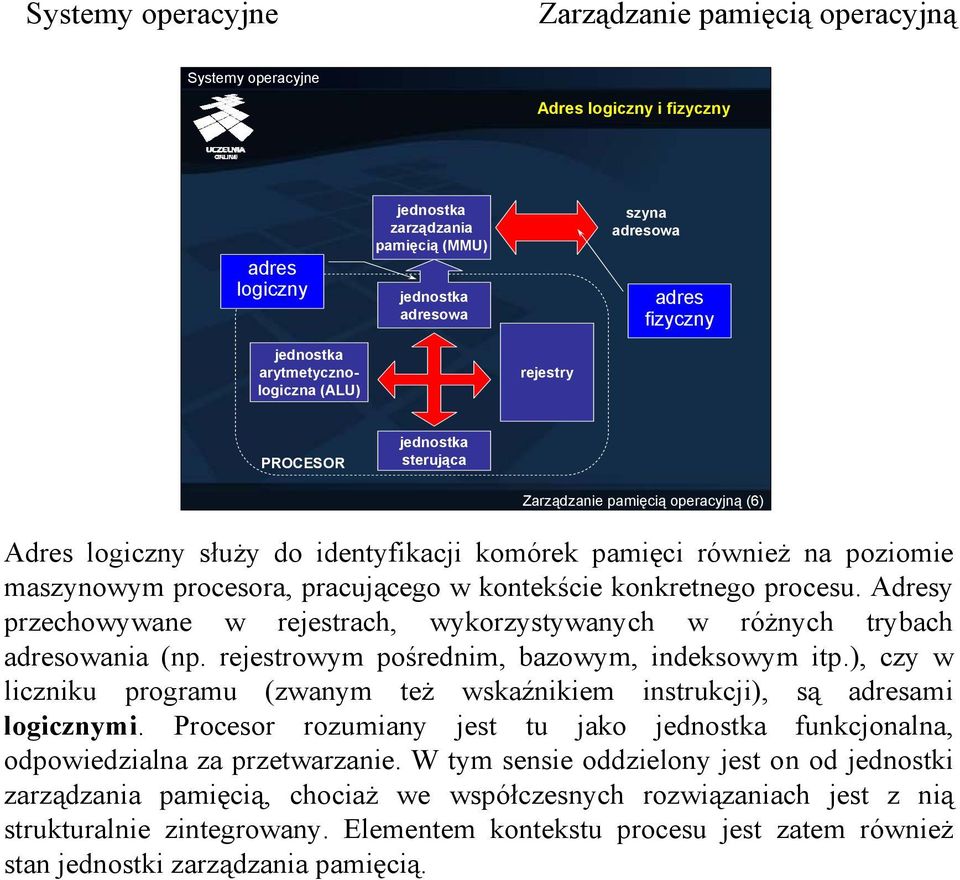 Adresy przechowywane w rejestrach, wykorzystywanych w różnych trybach adresowania (np. rejestrowym pośrednim, bazowym, indeksowym itp.