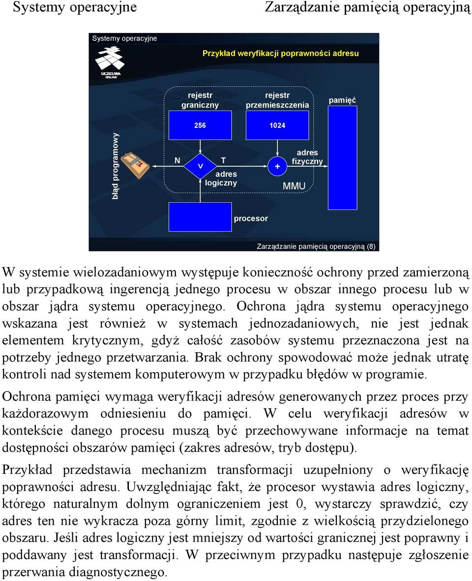 Ochrona jądra systemu operacyjnego wskazana jest również w systemach jednozadaniowych, nie jest jednak elementem krytycznym, gdyż całość zasobów systemu przeznaczona jest na potrzeby jednego