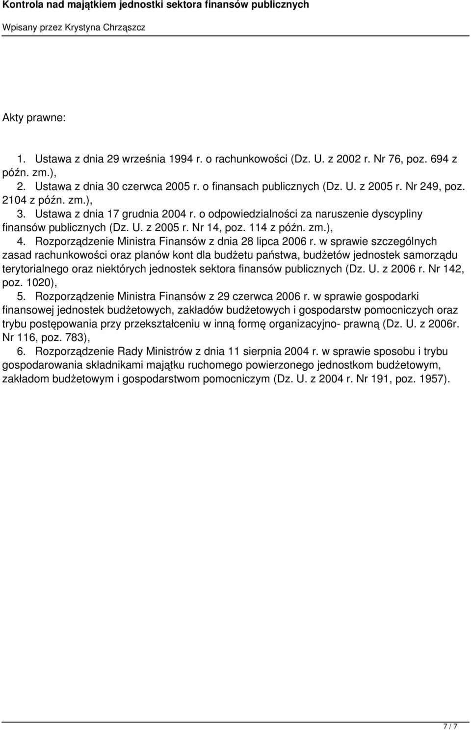 Rozporządzenie Ministra Finansów z dnia 28 lipca 2006 r.