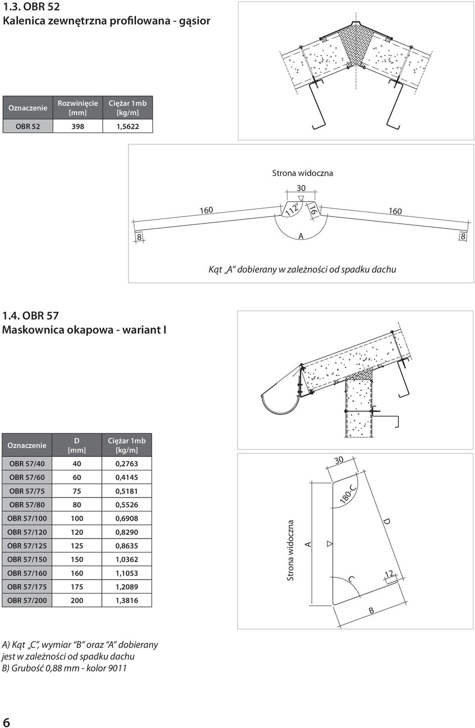 OBR 57 Maskownica okapowa - wariant I D OBR 57/40 40 0,2763 30 OBR 57/60 60 0,4145 OBR 57/75 75 0,511 OBR 57/0 0 0,5526 10-C OBR