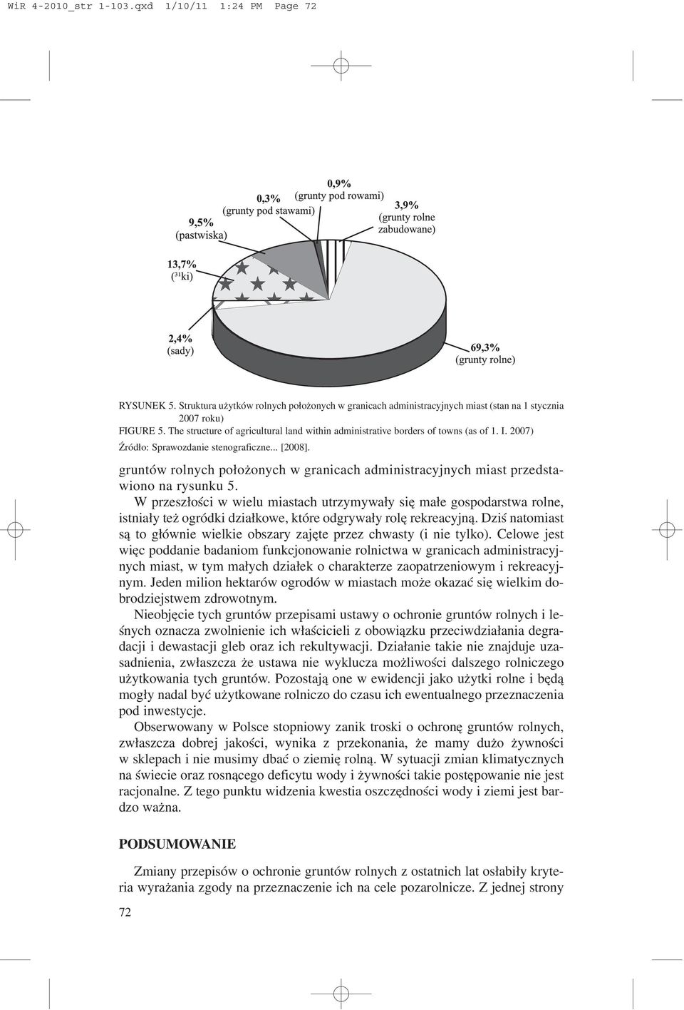 gruntów rolnych po³o onych w granicach administracyjnych miast przedstawiono na rysunku 5.