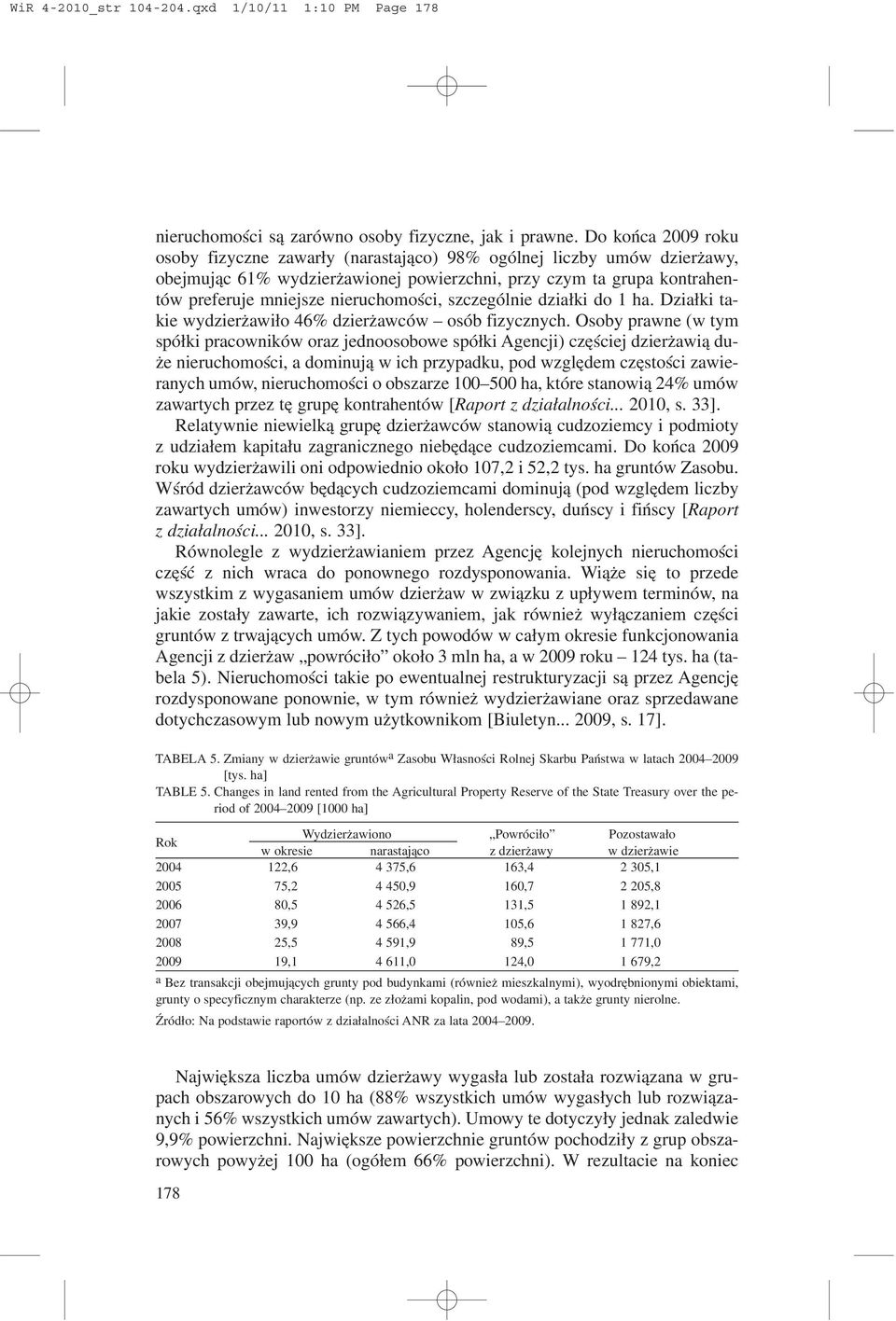 szczególnie dzia³ki do 1 ha. Dzia³ki takie wydzier awi³o 46% dzier awców osób fizycznych.