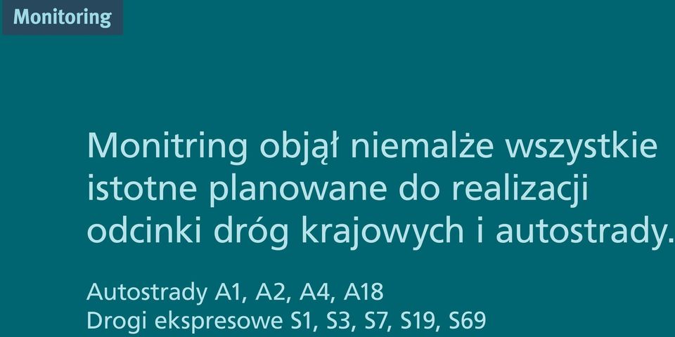 dróg krajowych i autostrady.