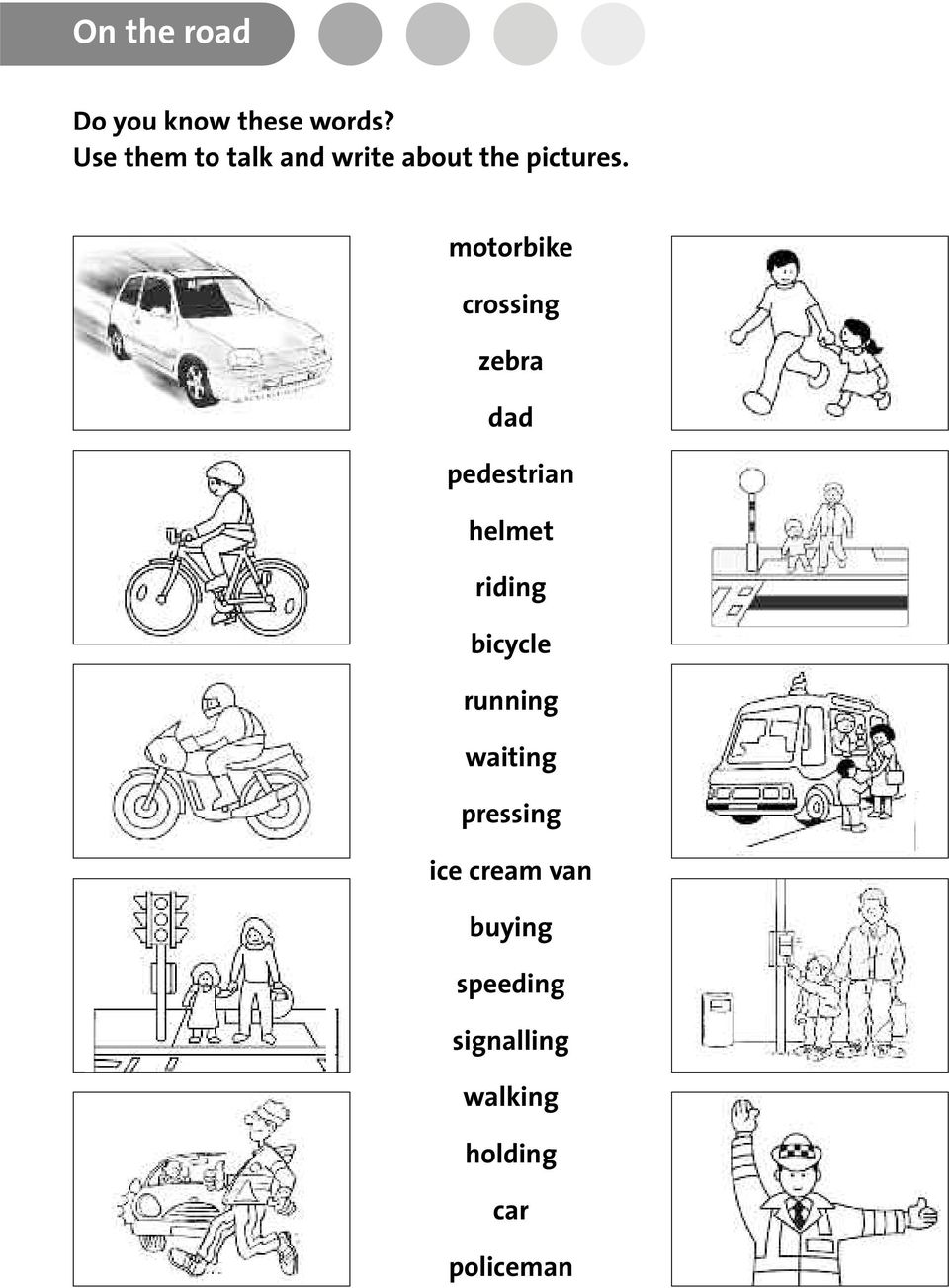 motorbike crossing zebra dad pedestrian helmet riding