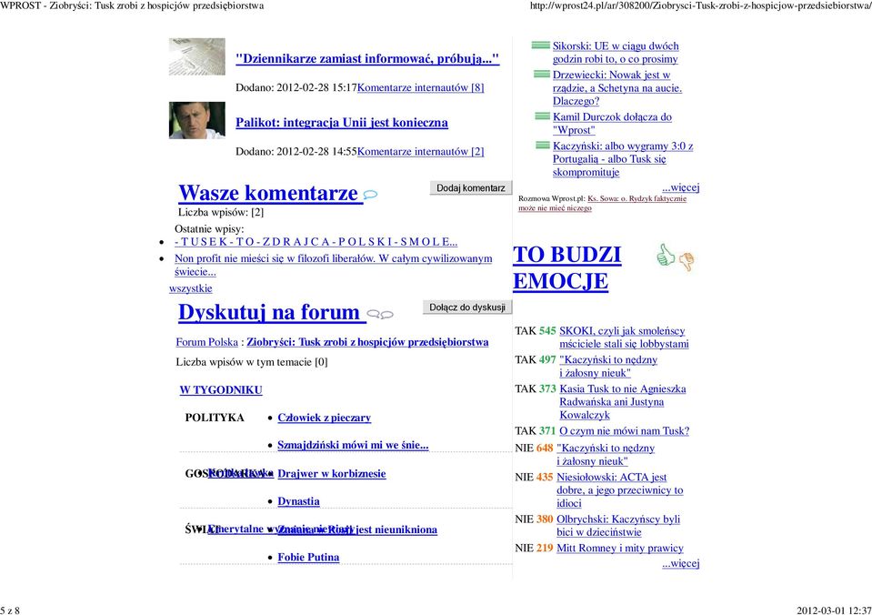 T U S E K - T O - Z D R A J C A - P O L S K I - S M O L E... Non profit nie mieści się w filozofi liberałów. W całym cywilizowanym świecie.