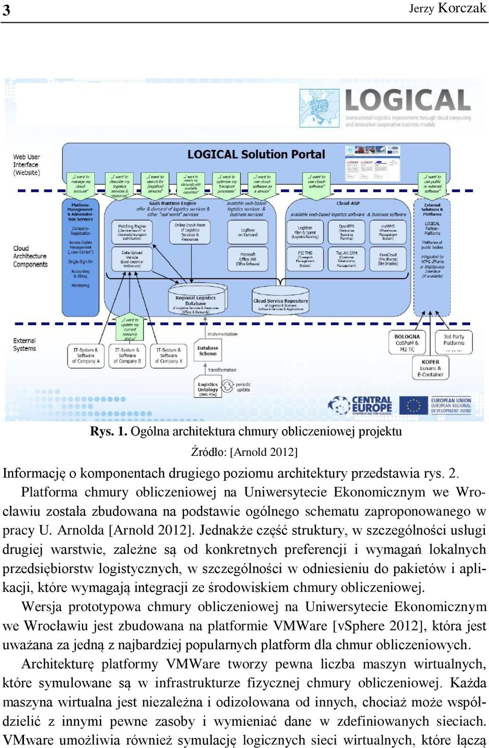 Platforma chmury obliczeniowej na Uniwersytecie Ekonomicznym we Wrocławiu została zbudowana na podstawie ogólnego schematu zaproponowanego w pracy U. Arnolda [Arnold 2012].