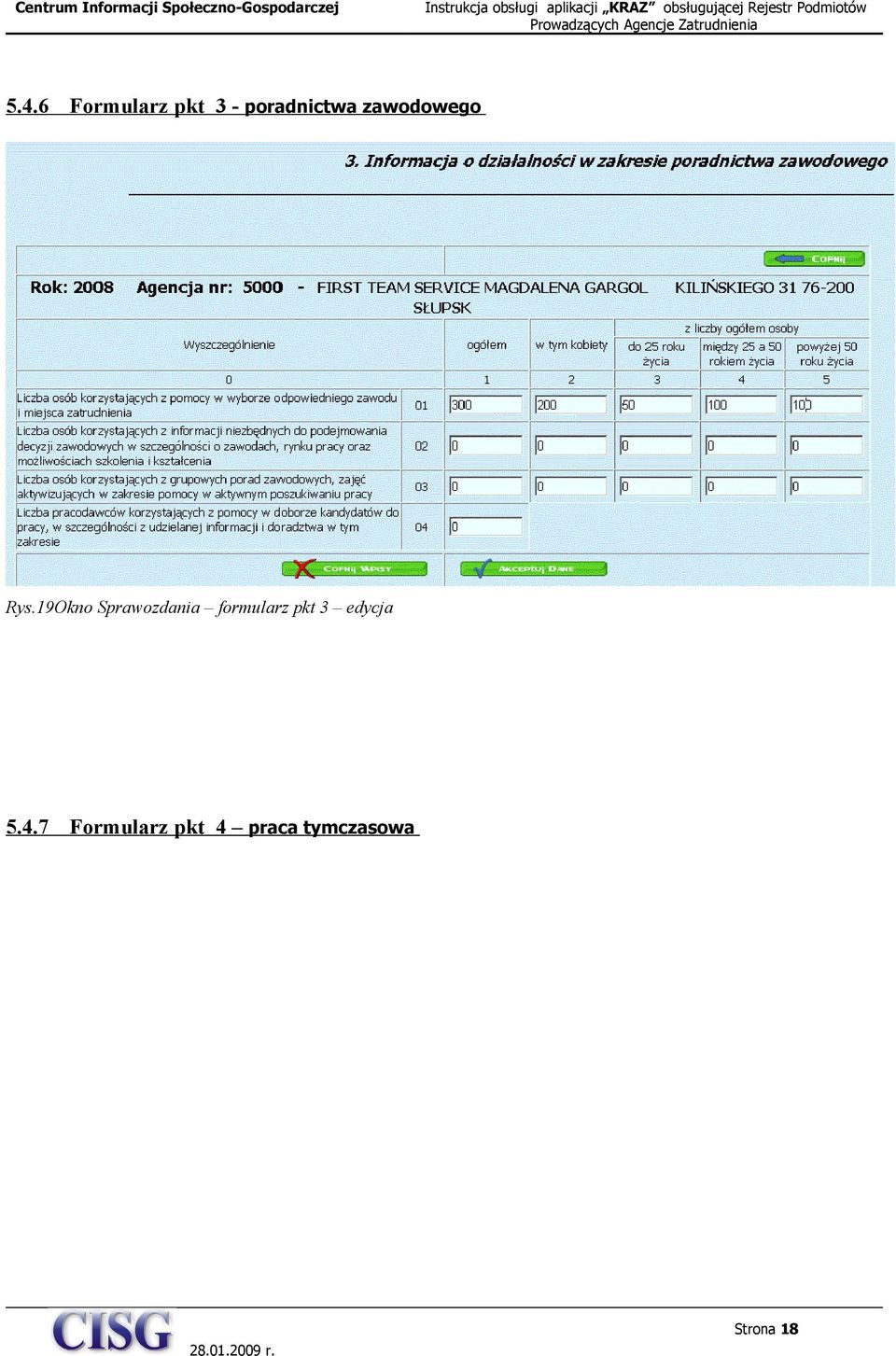 19Okno Sprawozdania formularz pkt