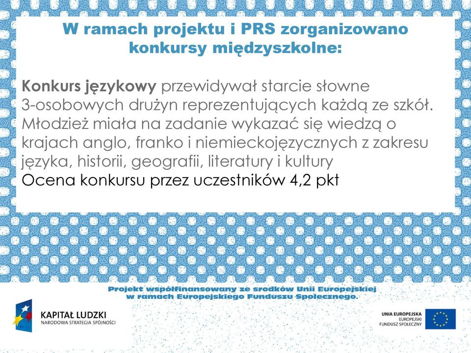 Młodzież miała na zadanie wykazać się wiedzą o krajach anglo, franko i