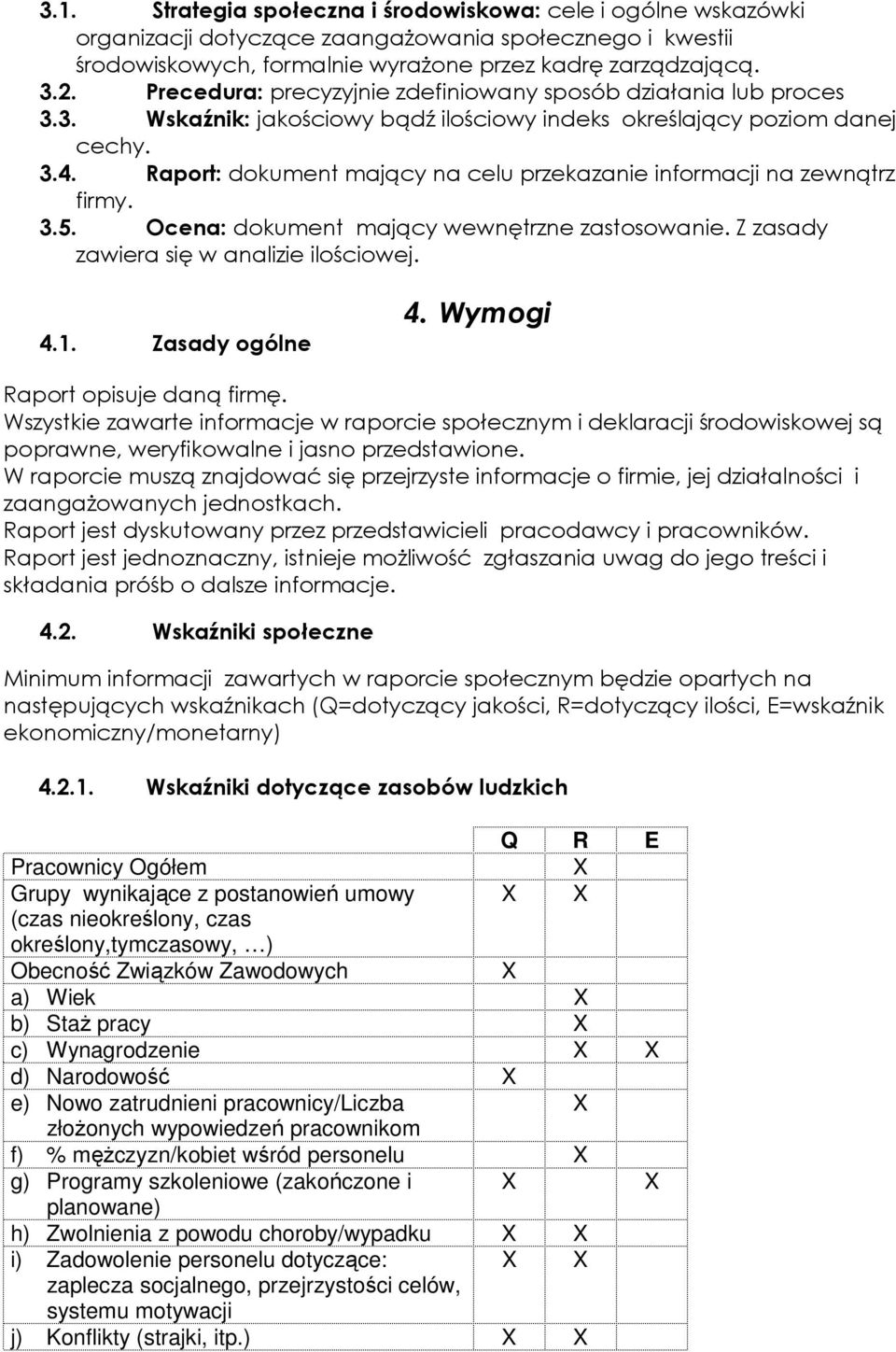 Raport: dokument mający na celu przekazanie informacji na zewnątrz firmy. 3.5. Ocena: dokument mający wewnętrzne zastosowanie. Z zasady zawiera się w analizie ilościowej. 4.1. Zasady ogólne 4.