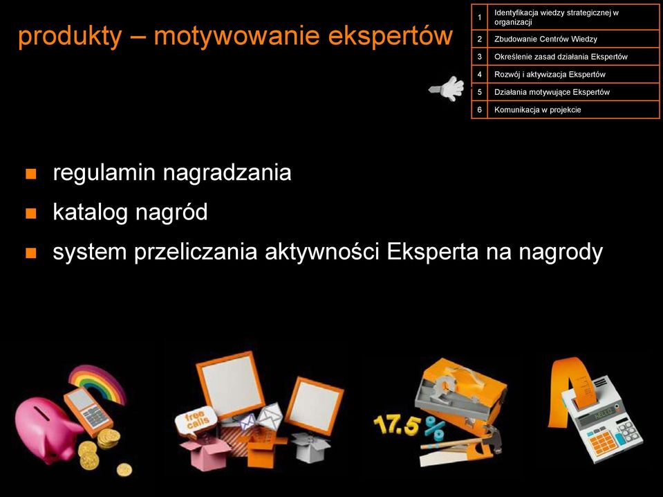 aktywizacja Ekspertów 5 Działania motywujące Ekspertów 6 Komunikacja w projekcie