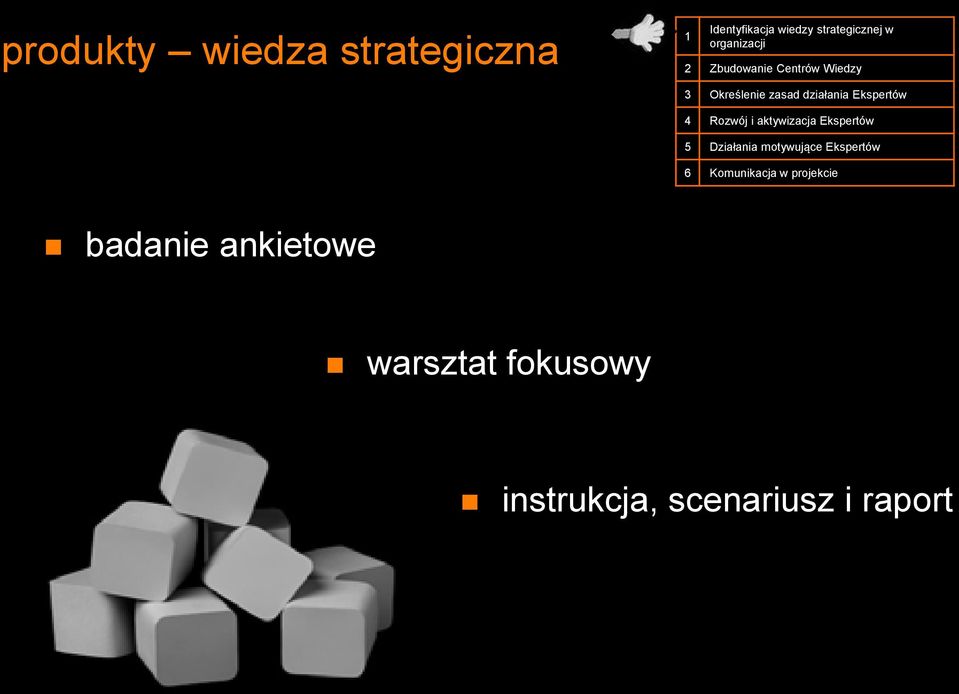 Ekspertów 4 Rozwój i aktywizacja Ekspertów 5 Działania motywujące Ekspertów