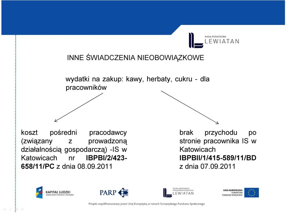 gospodarczą) -IS w Katowicach nr IBPBI/2/423-658/11/PC z dnia 08.09.