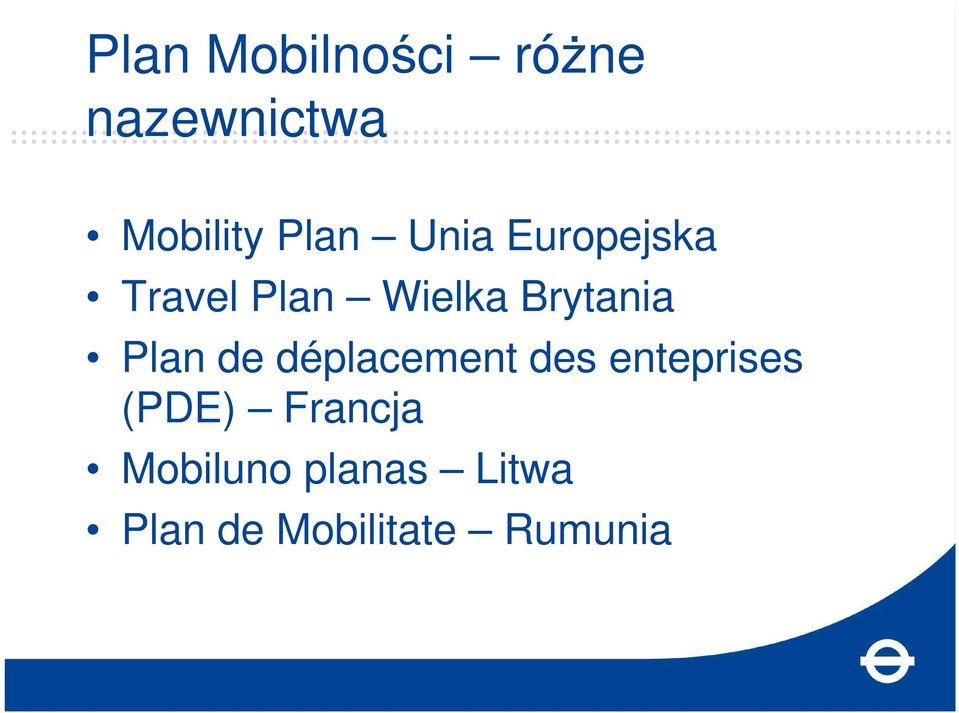 Plan de déplacement des enteprises (PDE)