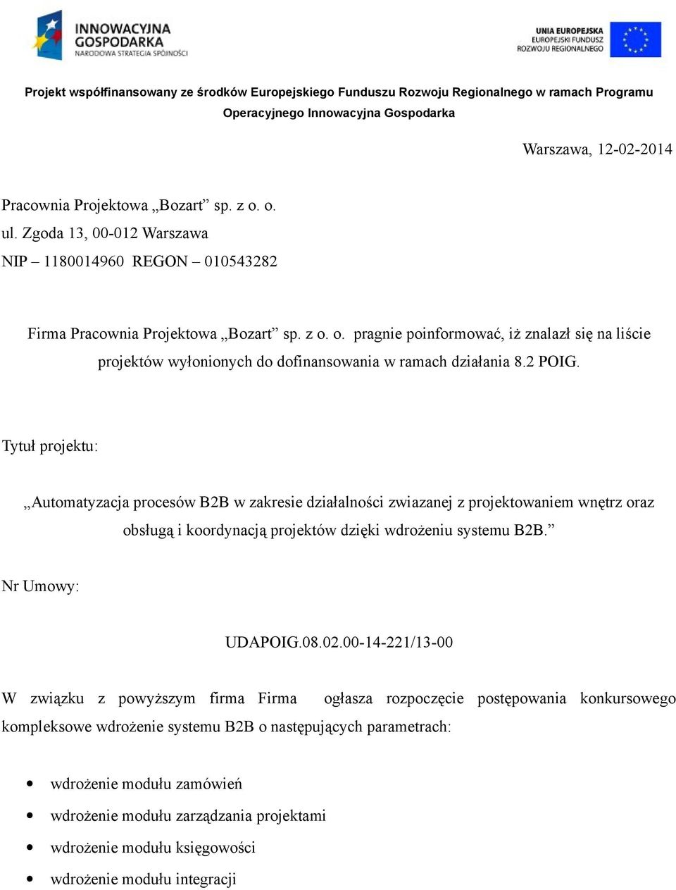 Nr Umowy: UDAPOIG.08.02.