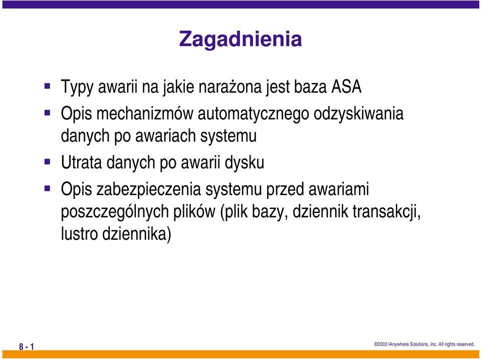 Utrata danych po awarii dysku Opis zabezpieczenia systemu przed