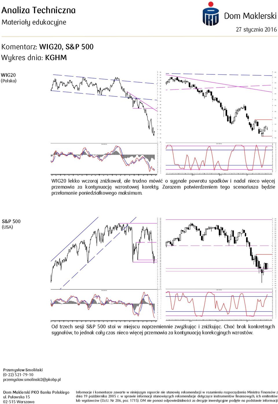 N ovember D ecember - S&P (USA) - - - - - - - Od trzech sesji S&P stoi w miejscu naprzemiennie zwyżkując i zniżkując.