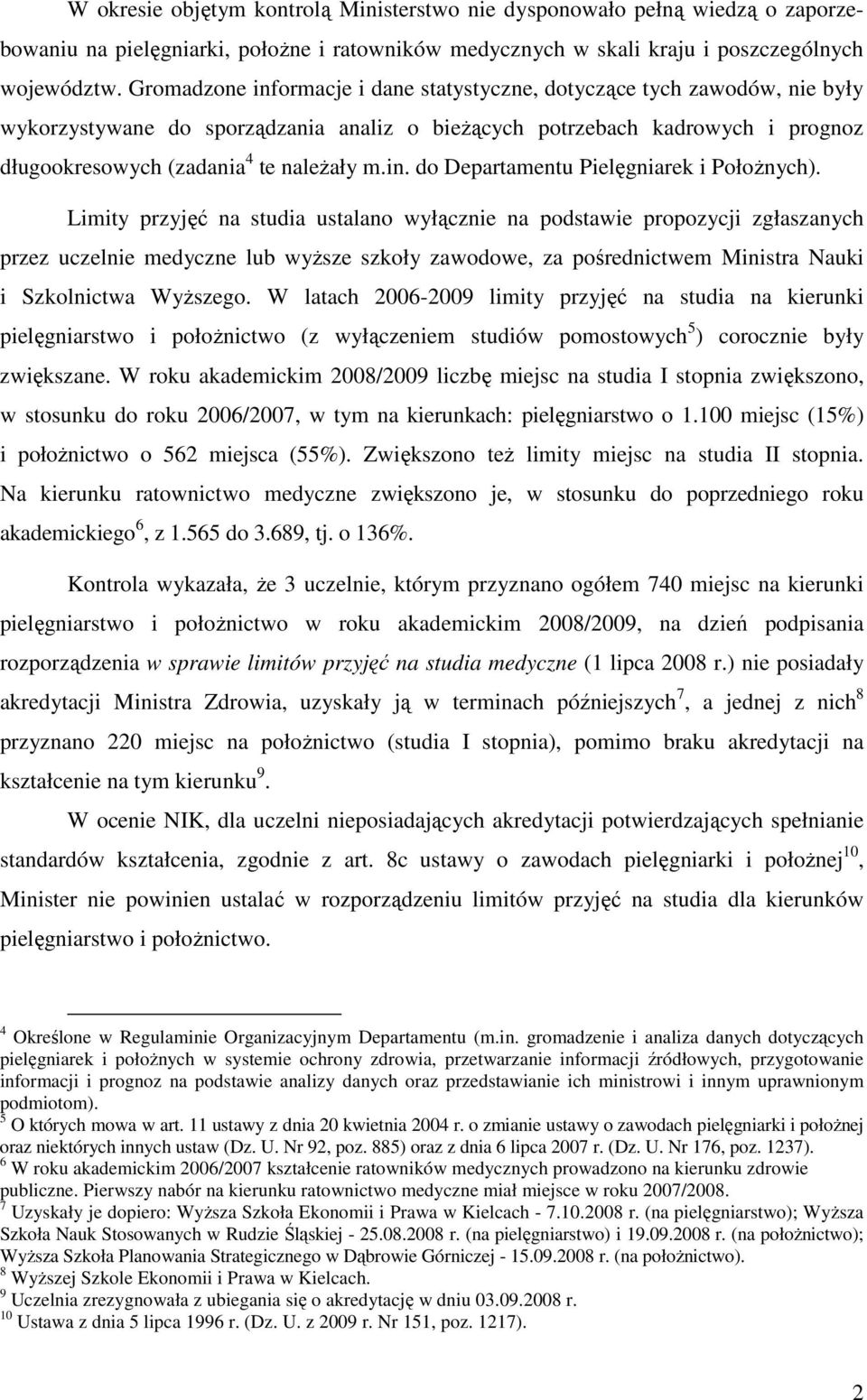 in. do Departamentu Pielęgniarek i PołoŜnych).