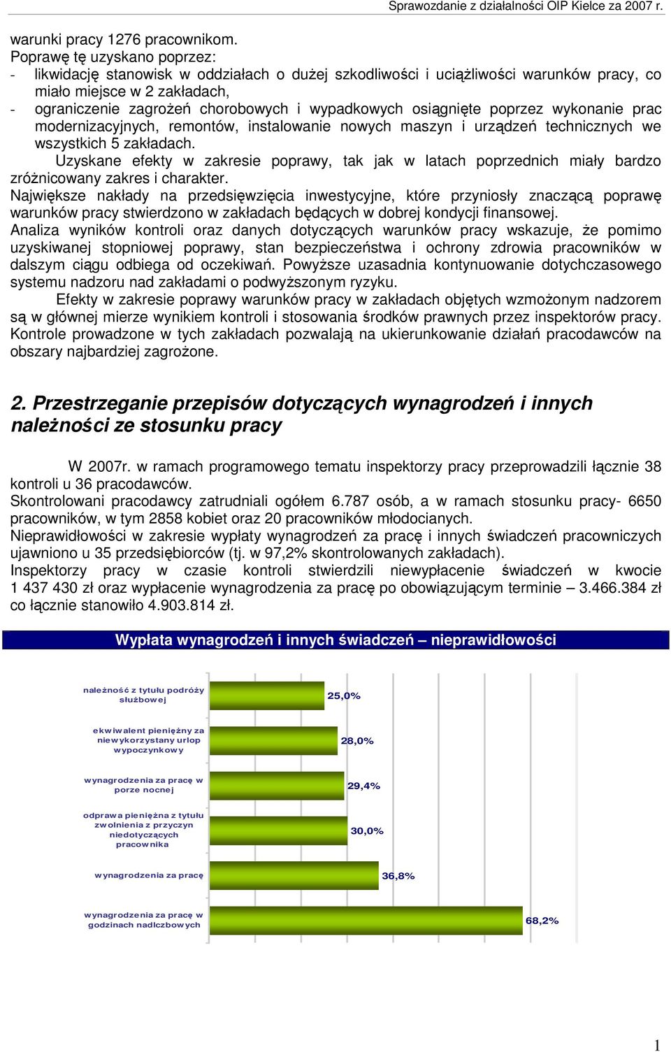 osiągnięte poprzez wykonanie prac modernizacyjnych, remontów, instalowanie nowych maszyn i urządzeń technicznych we wszystkich 5 zakładach.