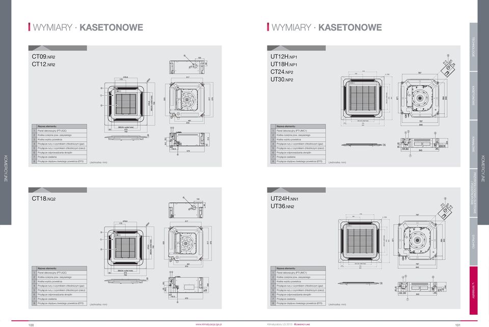 zasysanego Kratka wylotu powietrza Kratka wylotu powietrza Przyłącze rury z czynnikiem chłodniczym (gaz) Przyłącze rury z czynnikiem chłodniczym (gaz) Przyłącze rury z czynnikiem chłodniczym (ciecz)