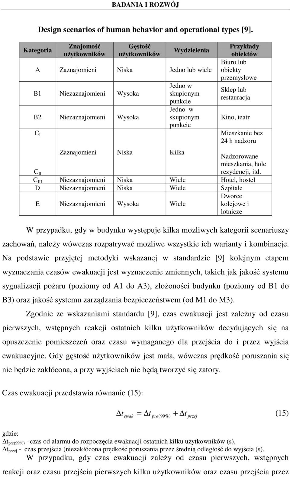 punkcie Przykłady obiektów Biuro lub obiekty przemysłowe Sklep lub restauracja Kino, teatr Mieszkanie bez 24 h nadzoru Zaznajomieni Niska Kilka Nadzorowane mieszkania, hole C II rezydencji, itd.