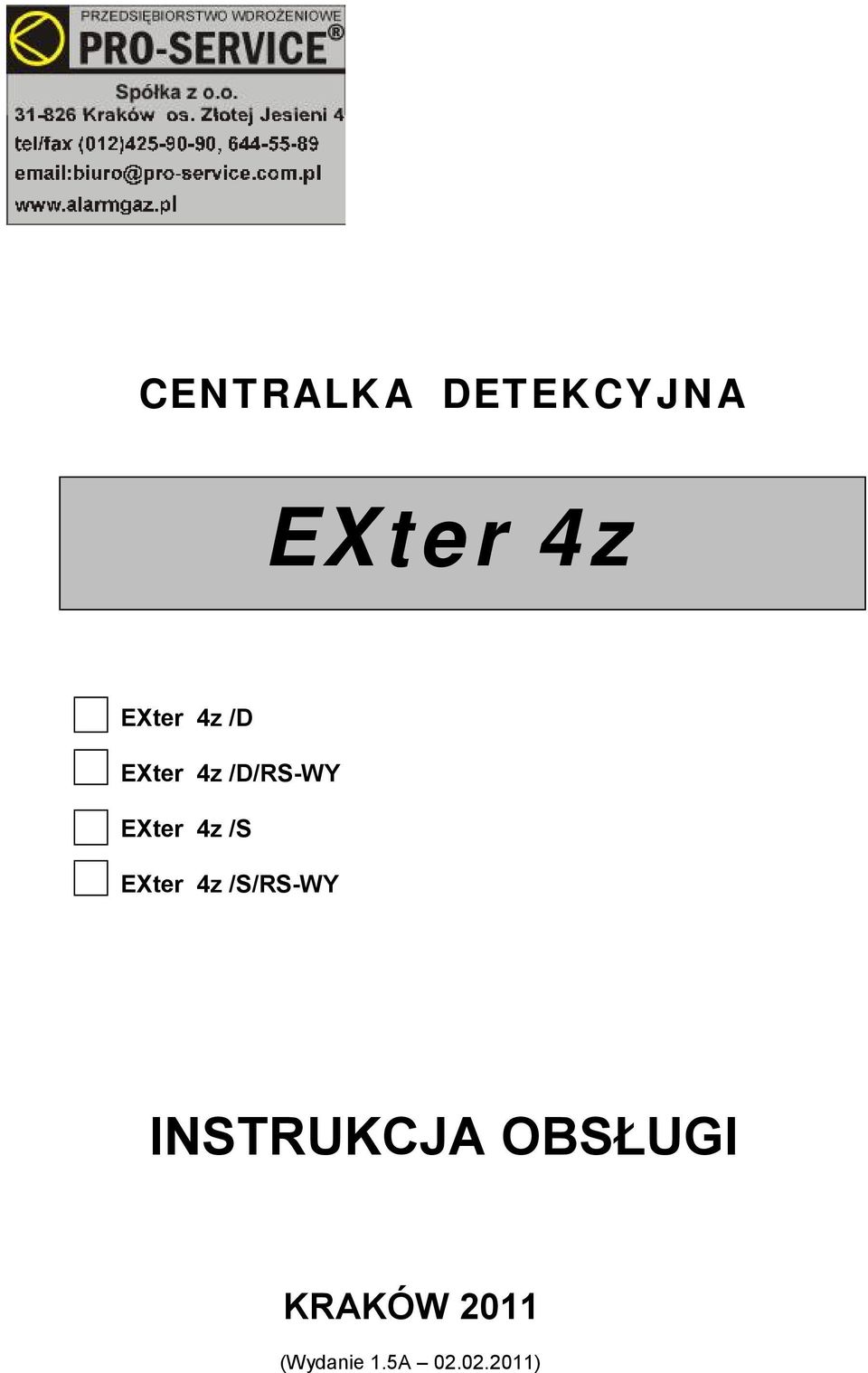 EXter 4z /S/RSWY INSTRUKCJA OBSŁUGI
