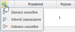 UONET+. Praca z rozkładami materiału nauczania 2/11 Pobrany rozkład pojawi się w drzewie danych w gałęzi Moje rozkłady. Aby grupowo pobrać kilka rozkładów: 1.