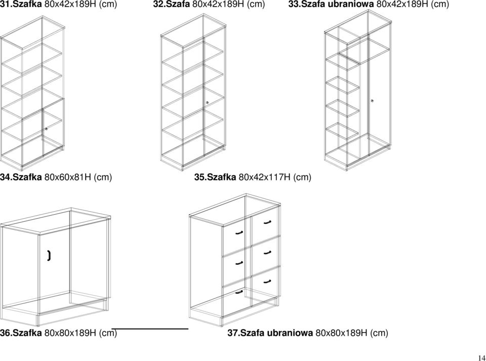 Szafa ubraniowa 80x42x189H (cm) 34.
