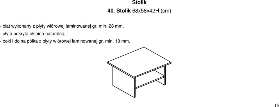 wiórowej laminowanej gr. min.