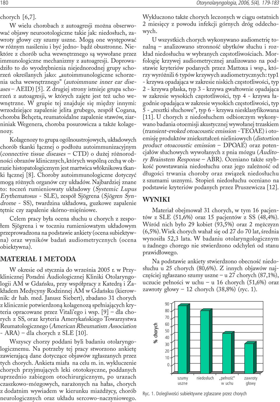 Doprowadzi³o to do wyodrêbnienia niejednorodnej grupy schorzeñ okreœlanych jako: autoimmunologiczne schorzenia ucha wewnêtrznego (autoimmune inner ear diseases AEID) [5].