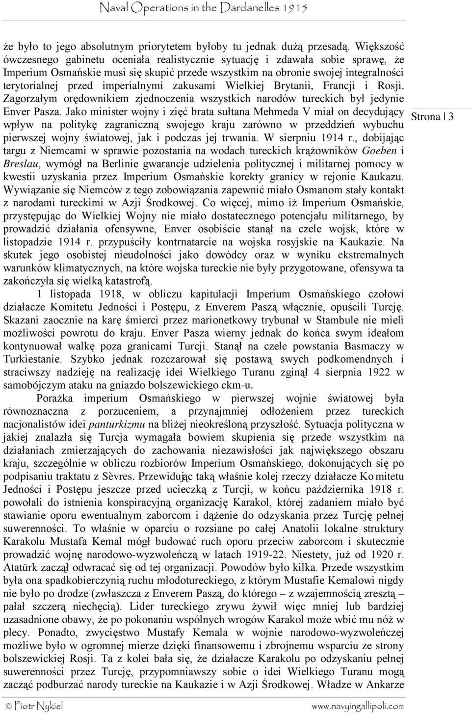 imperialnymi zakusami Wielkiej Brytanii, Francji i Rosji. Zagorzałym orędownikiem zjednoczenia wszystkich narodów tureckich był jedynie Enver Pasza.