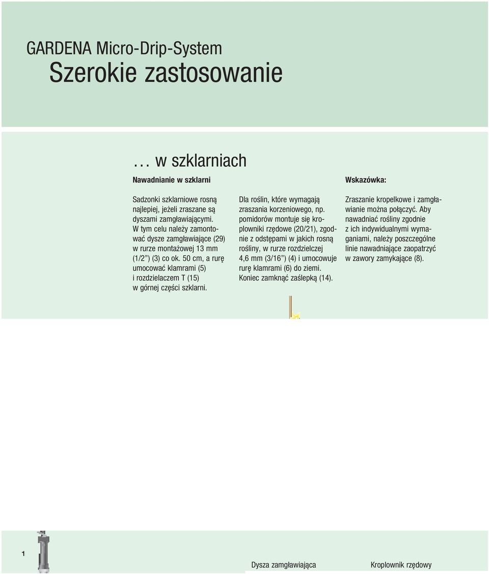 Dla roślin, które wymagają zraszania korzeniowego, np.