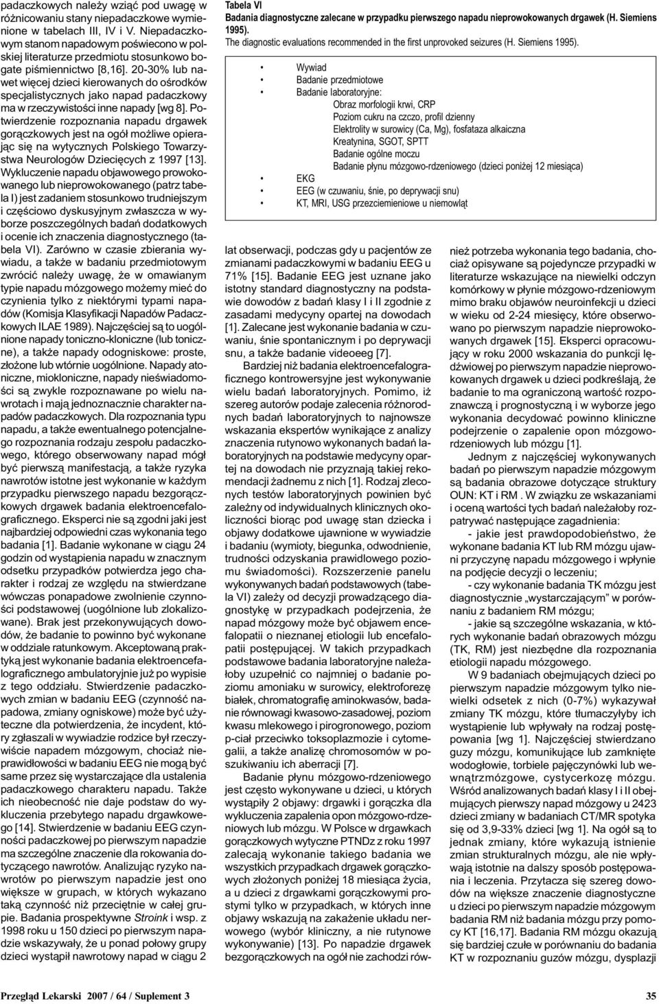 20-30% lub nawet wiêcej dzieci kierowanych do oœrodków specjalistycznych jako napad padaczkowy ma w rzeczywistoœci inne napady [wg 8].