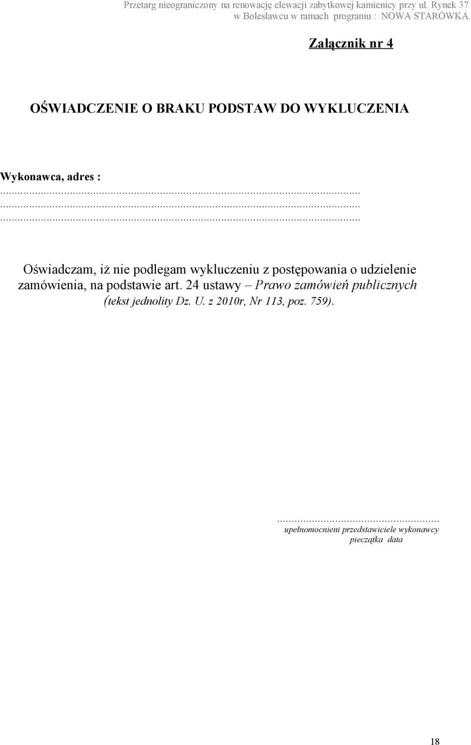 zamówienia, na podstawie art.