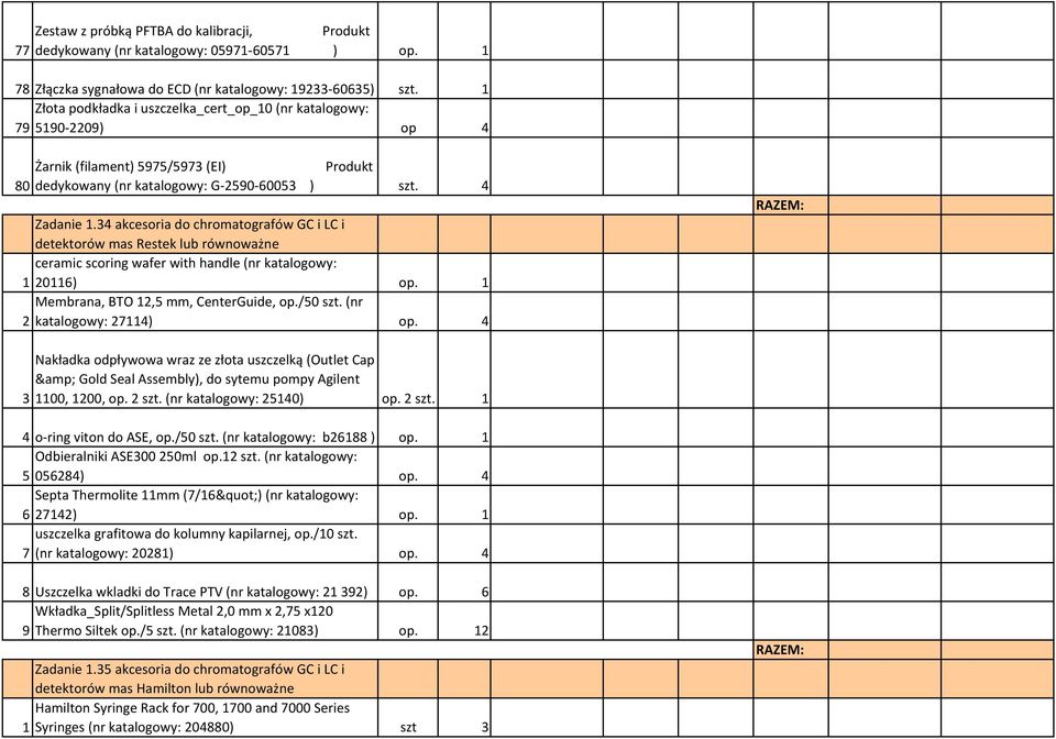 34 akcesoria do chromatografów GC i LC i detektorów mas Restek lub ceramic scoring wafer with handle (nr katalogowy: 1 20116) op. 1 Membrana, BTO 12,5 mm, CenterGuide, op./50 szt.