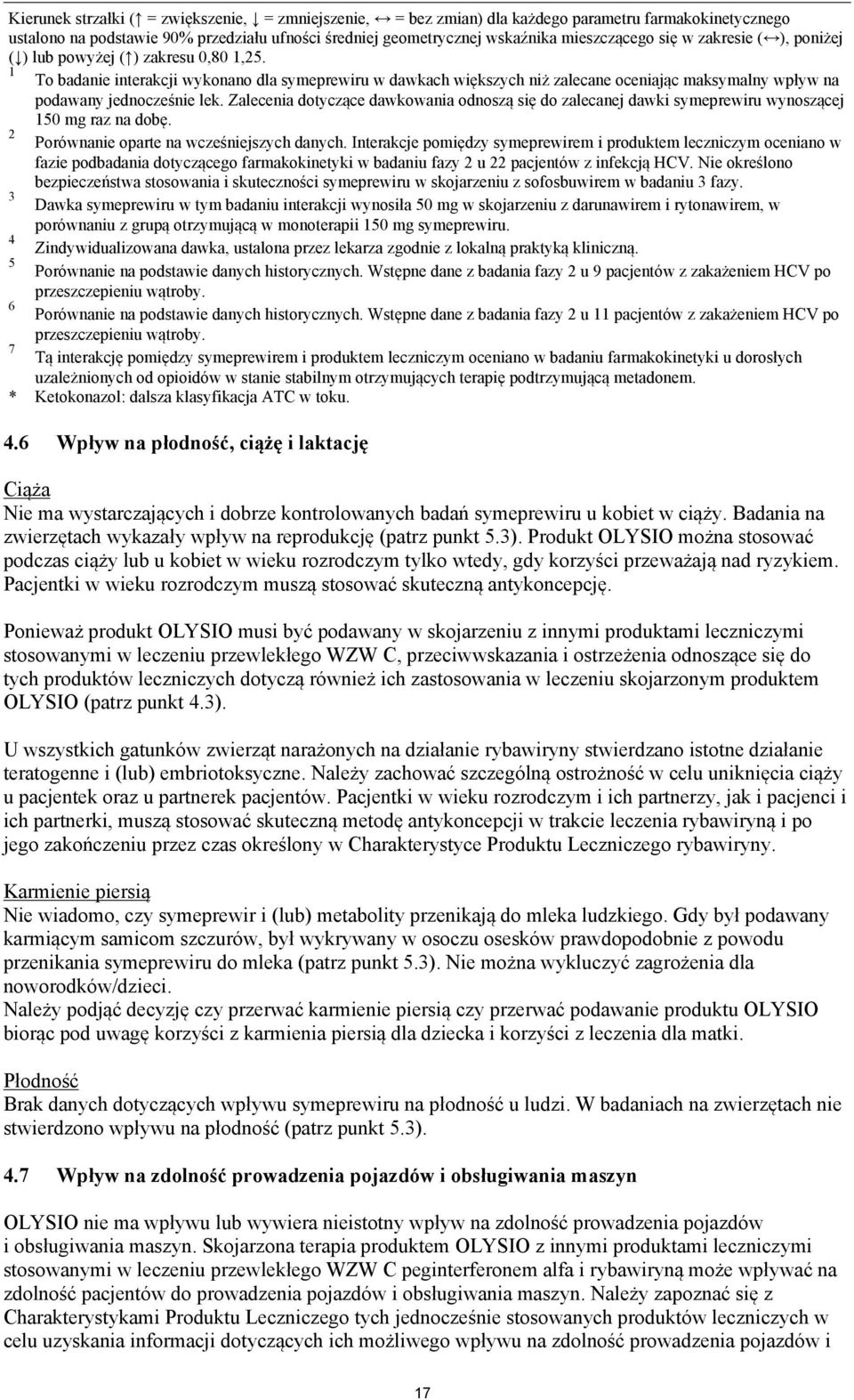 1 To badanie interakcji wykonano dla symeprewiru w dawkach większych niż zalecane oceniając maksymalny wpływ na podawany jednocześnie lek.