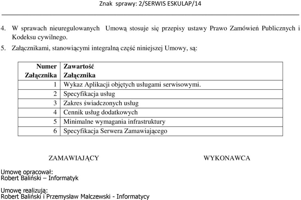usługami serwisowymi.