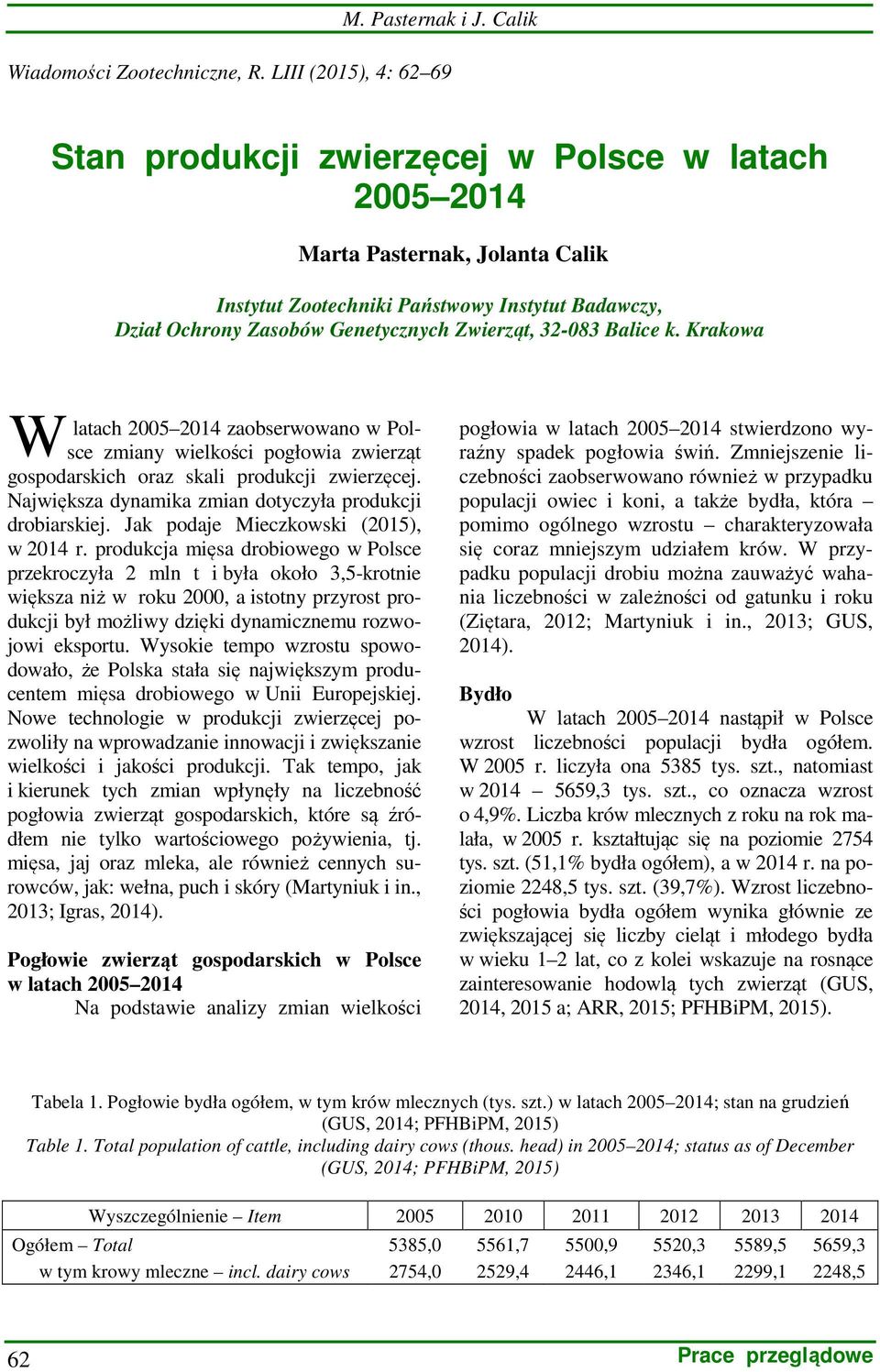 Zwierząt, 32-083 Balice k. Krakowa W latach 2005 2014 zaobserwowano w Polsce zmiany wielkości pogłowia zwierząt gospodarskich oraz skali produkcji zwierzęcej.