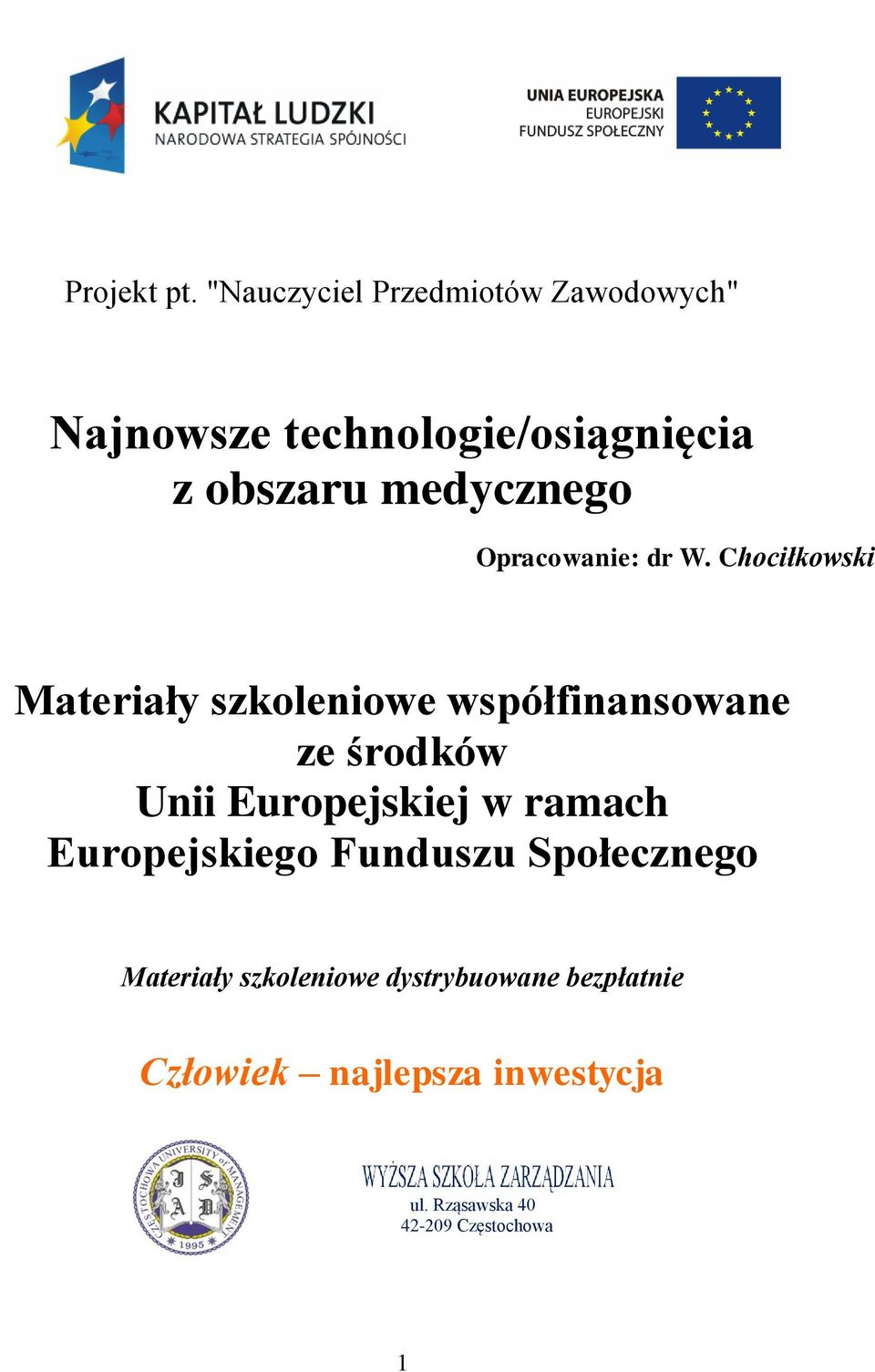 Opracowanie: dr W.