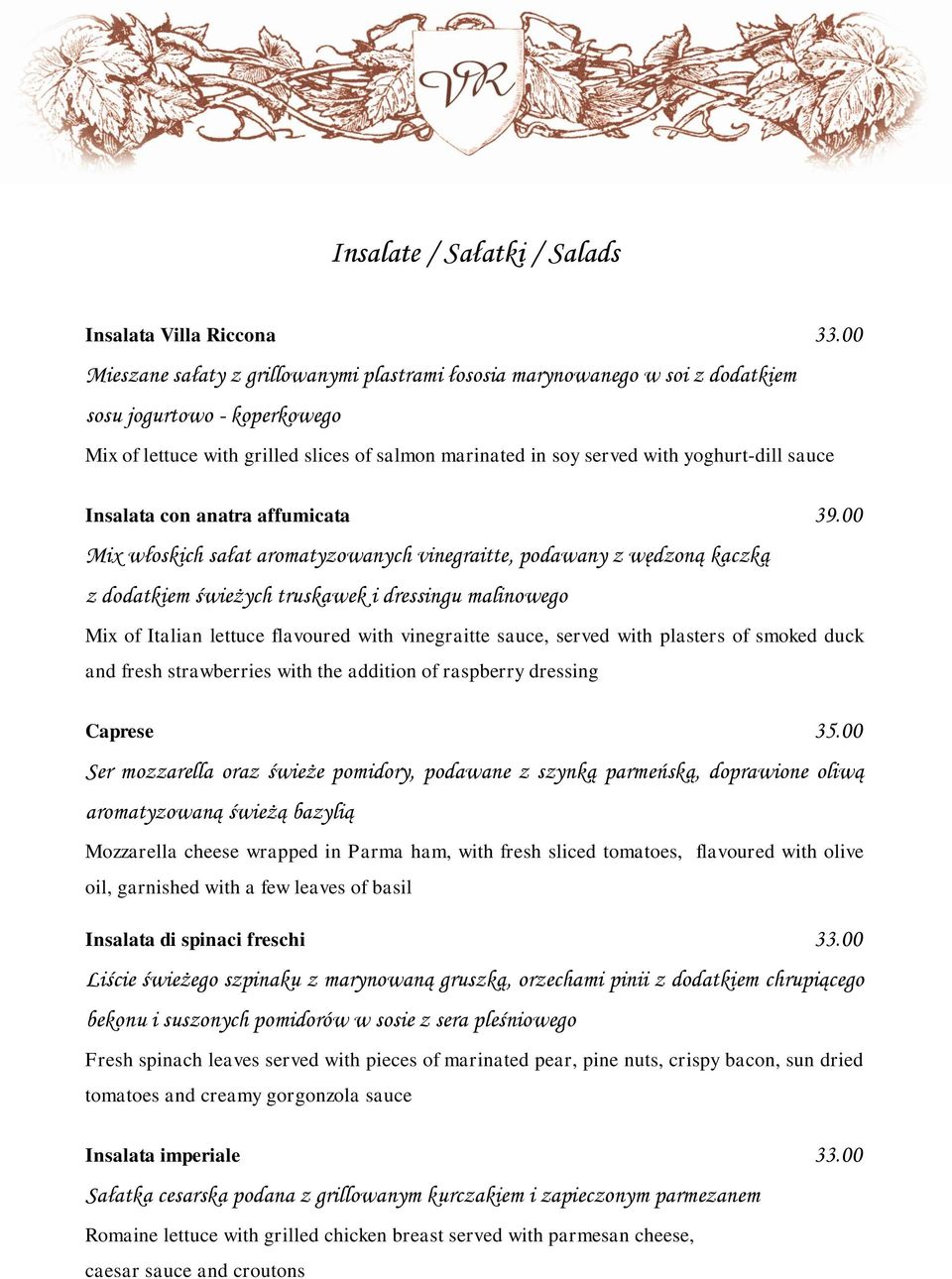 sauce Insalata con anatra affumicata 39.