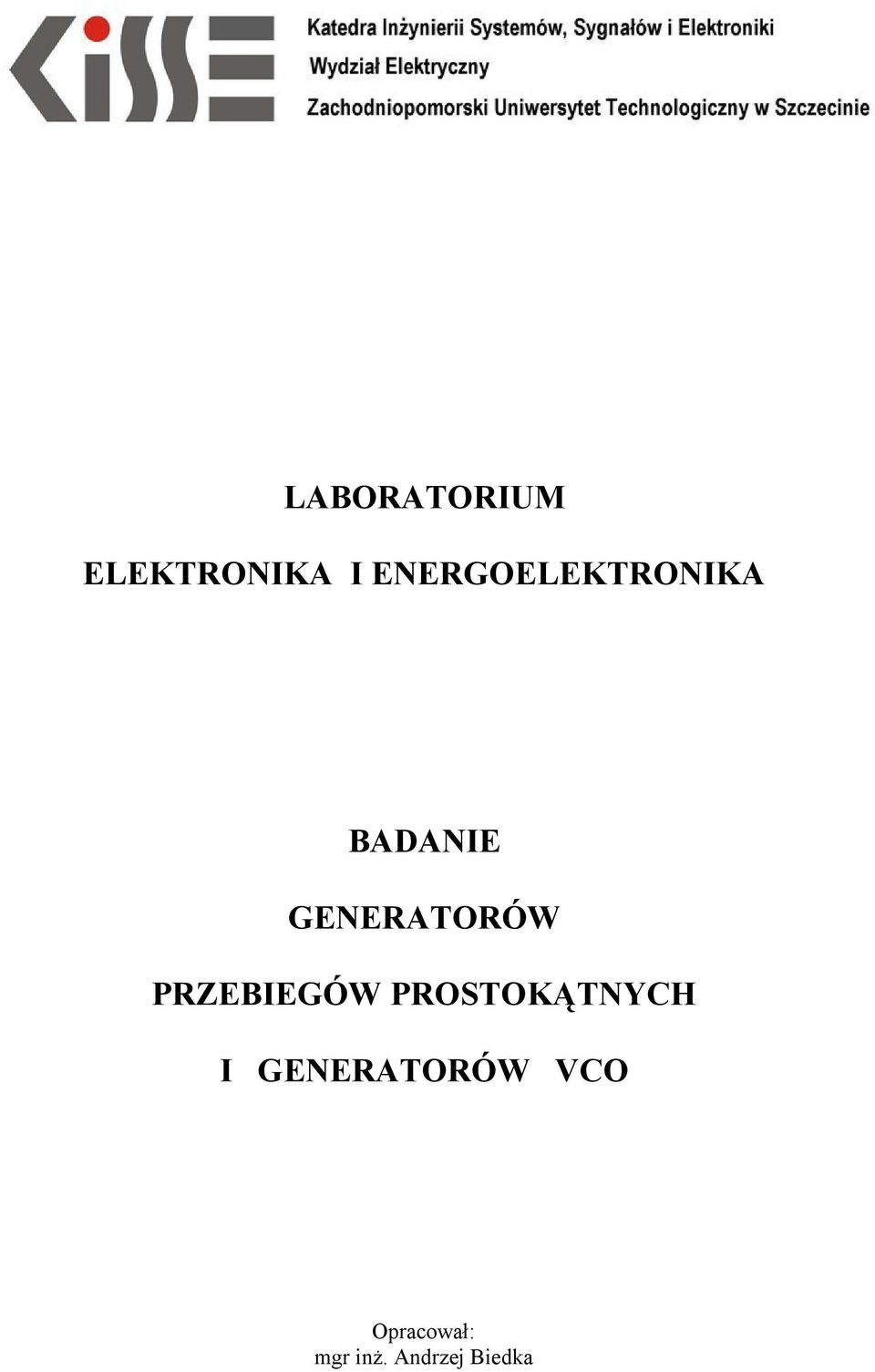 GENERATORÓW PRZEBIEGÓW