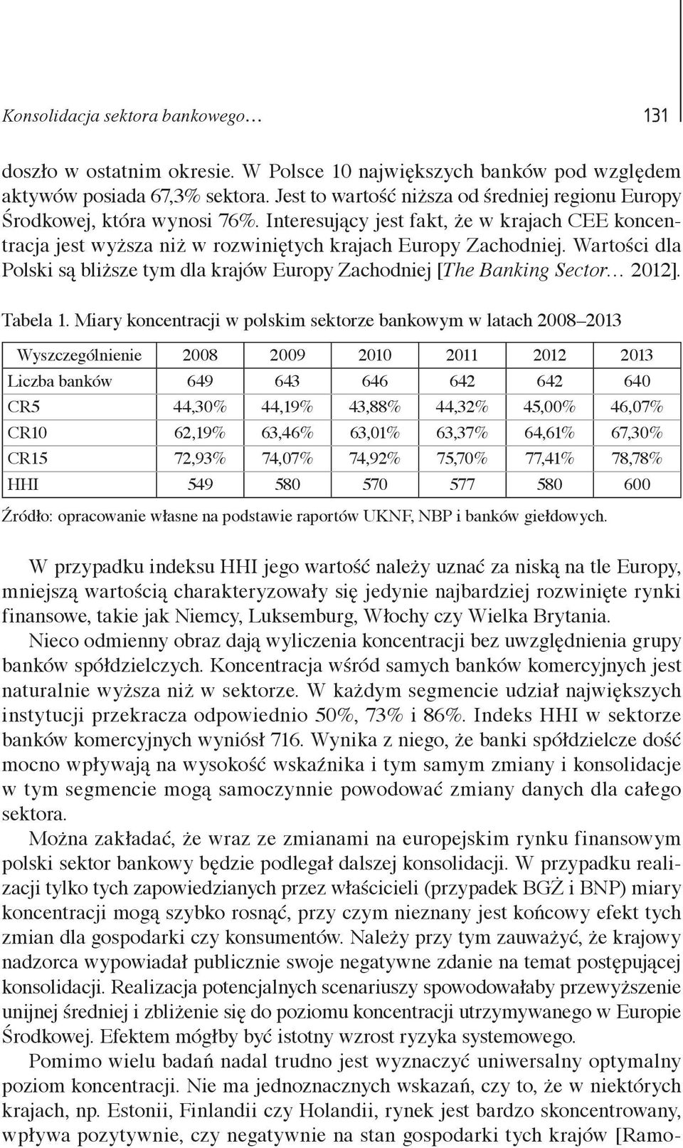 Wartości dla Polski są bliższe tym dla krajów Europy Zachodniej [The Banking Sector 2012]. Tabela 1.