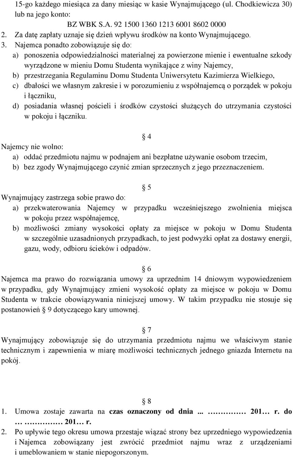 Regulamin Domu Studenta Uniwersytetu Kazimierza Wielkiego w Bydgoszczy.  Wstęp - PDF Free Download