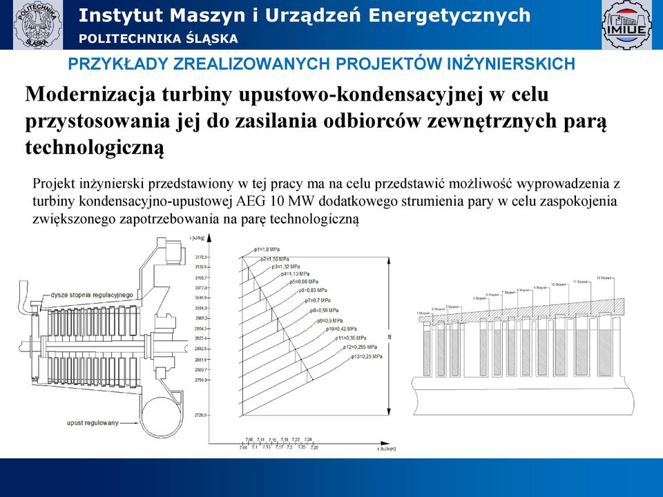 przedstawiony w tej pracy ma na celu przedstawić możliwość wyprowadzenia z turbiny
