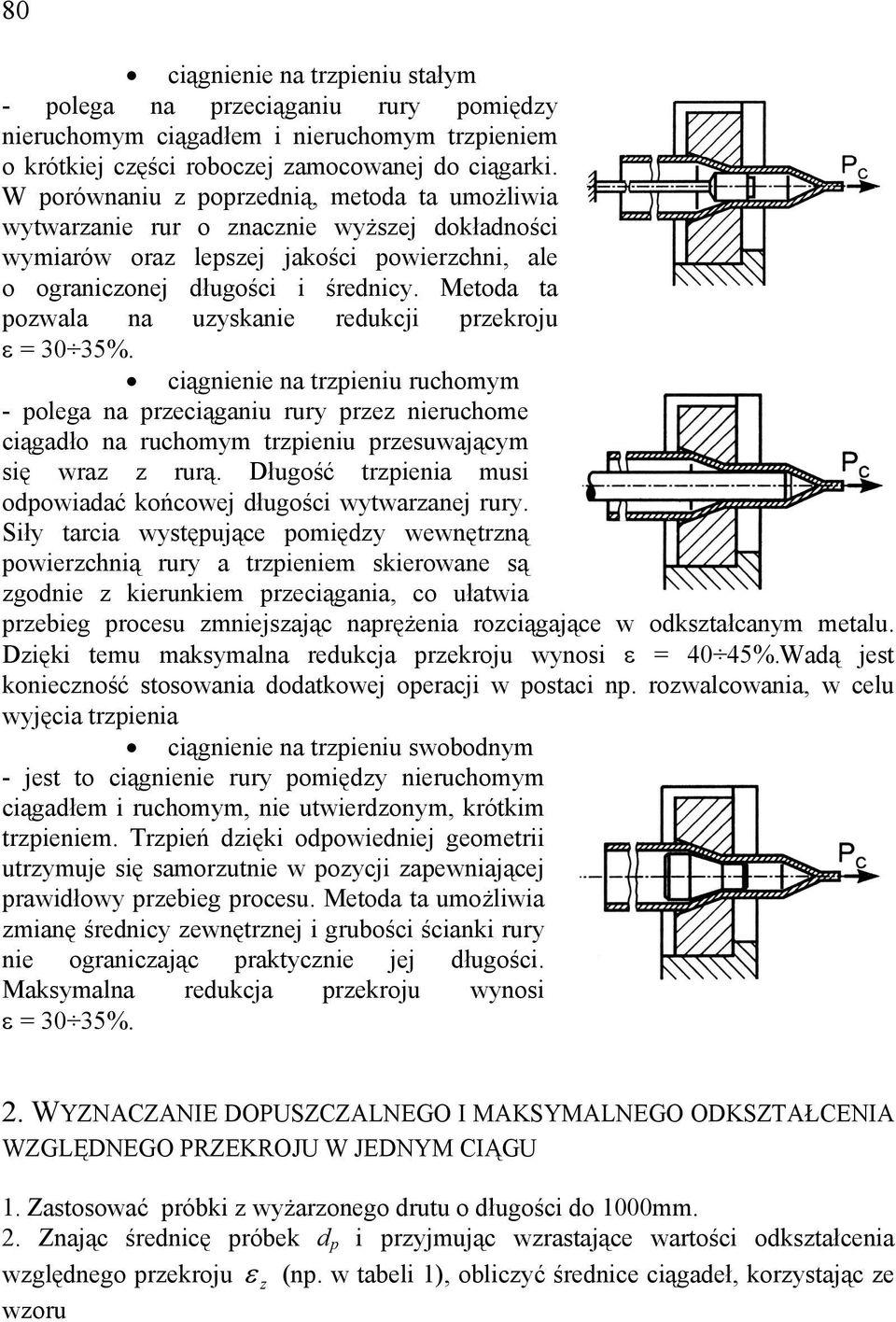 Metoda ta pozwala na uzyskanie redukcji przekroju ε = 30 35%.