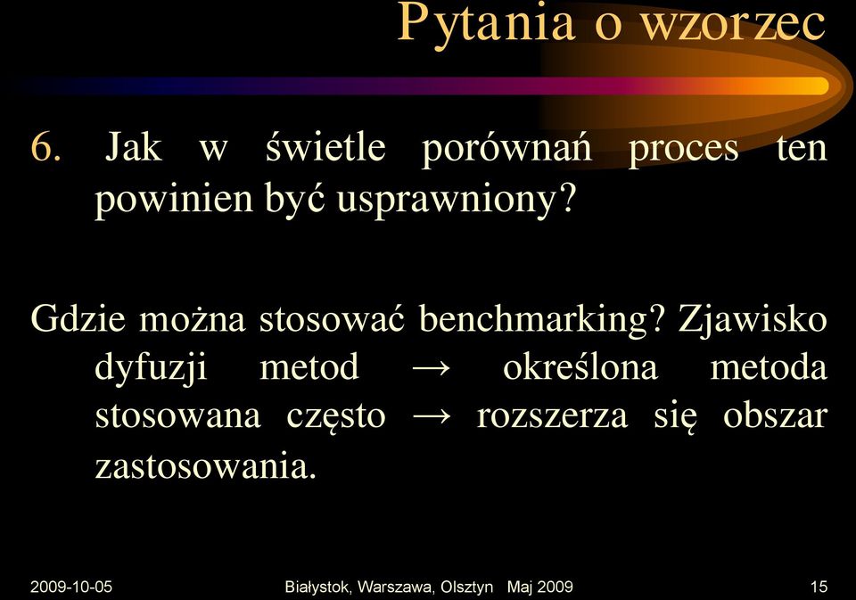 Gdzie można stosować benchmarking?