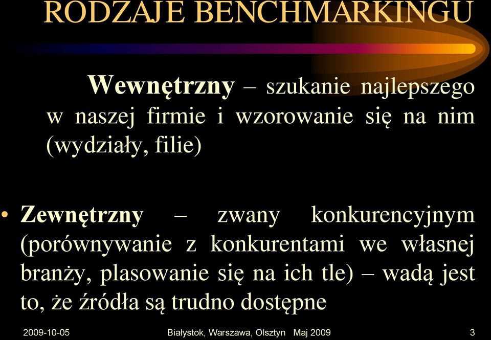 (porównywanie z konkurentami we własnej branży, plasowanie się na ich tle)