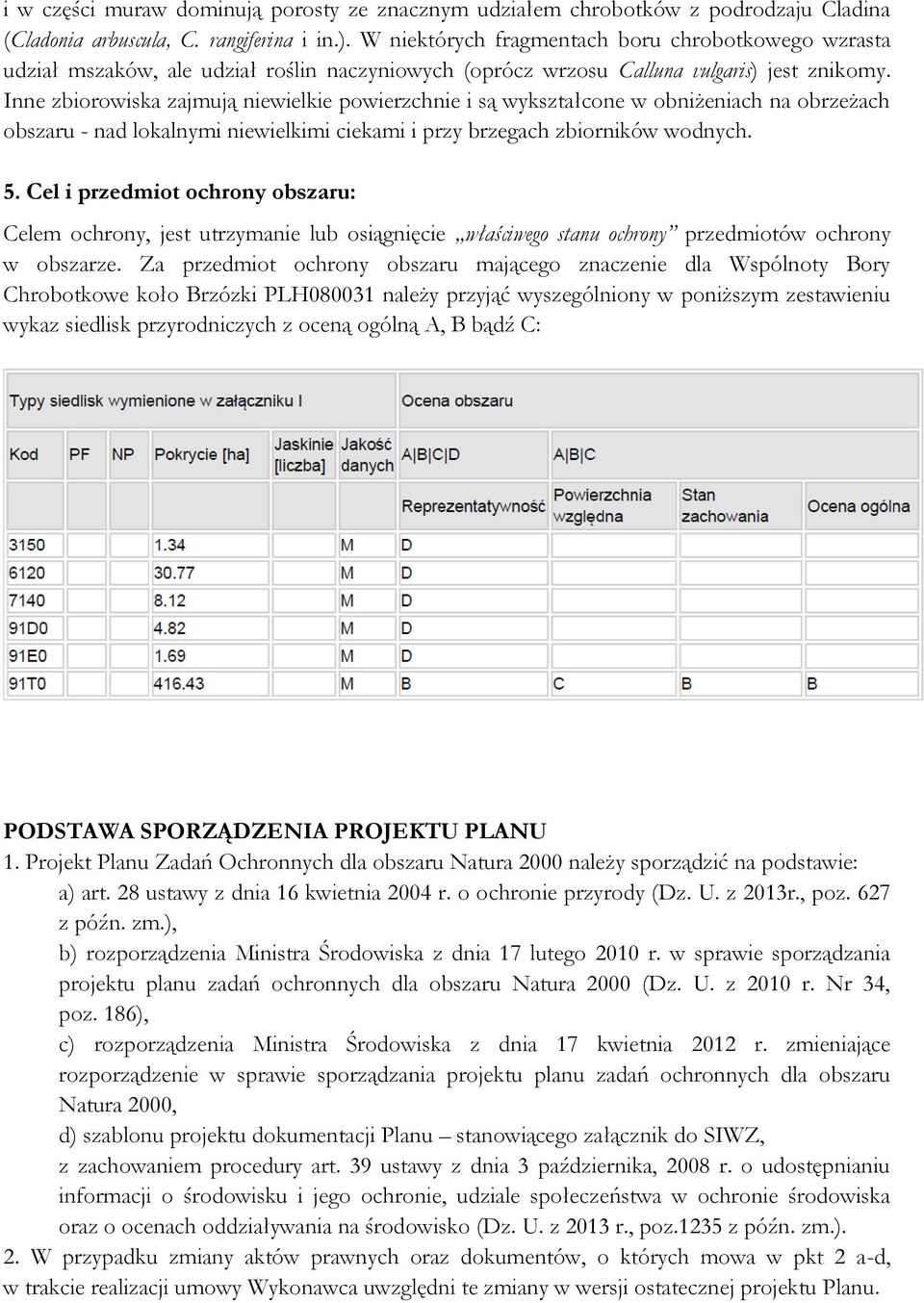 Inne zbiorowiska zajmują niewielkie powierzchnie i są wykształcone w obniżeniach na obrzeżach obszaru - nad lokalnymi niewielkimi ciekami i przy brzegach zbiorników wodnych. 5.