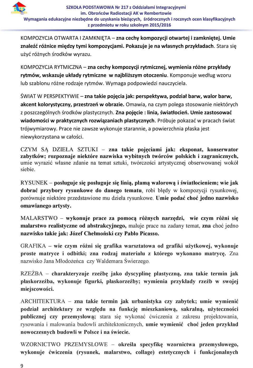 KOMPOZYCJA RYTMICZNA zna cechy kompozycji rytmicznej, wymienia różne przykłady rytmów, wskazuje układy rytmiczne w najbliższym otoczeniu. Komponuje według wzoru lub szablonu różne rodzaje rytmów.