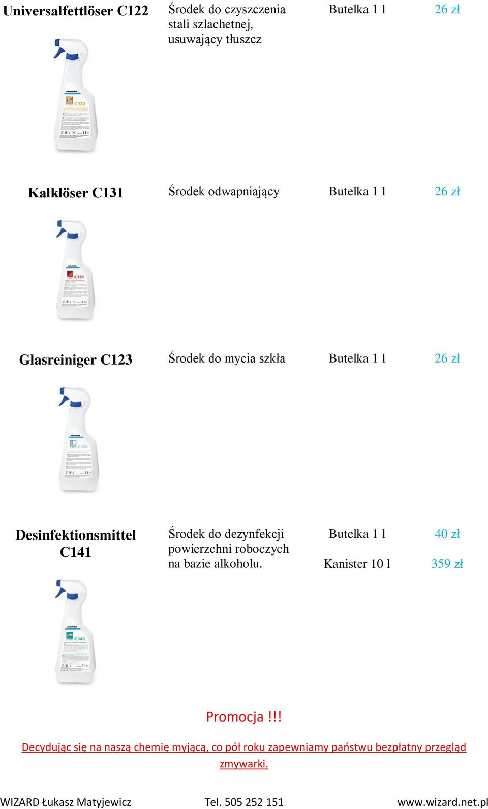 Desinfektionsmittel C141 Środek do dezynfekcji powierzchni roboczych na bazie alkoholu.