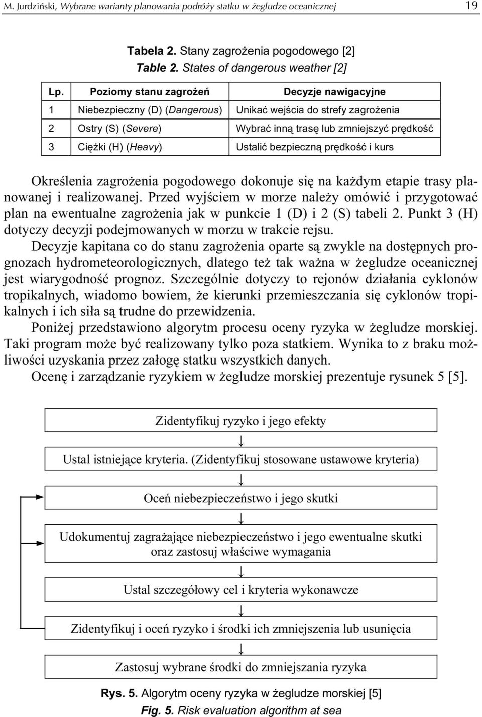 Ustalić bezpieczną prędkość i kurs Określenia zagrożenia pogodowego dokonuje się na każdym etapie trasy planowanej i realizowanej.